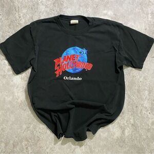 Vintage 1991 Planet Hollywood Orlando Tee Made in USA Black Excellent Large